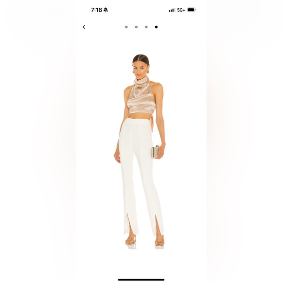 Amanda Uprichard Taryn pant in ivory - Picture 1 of 4